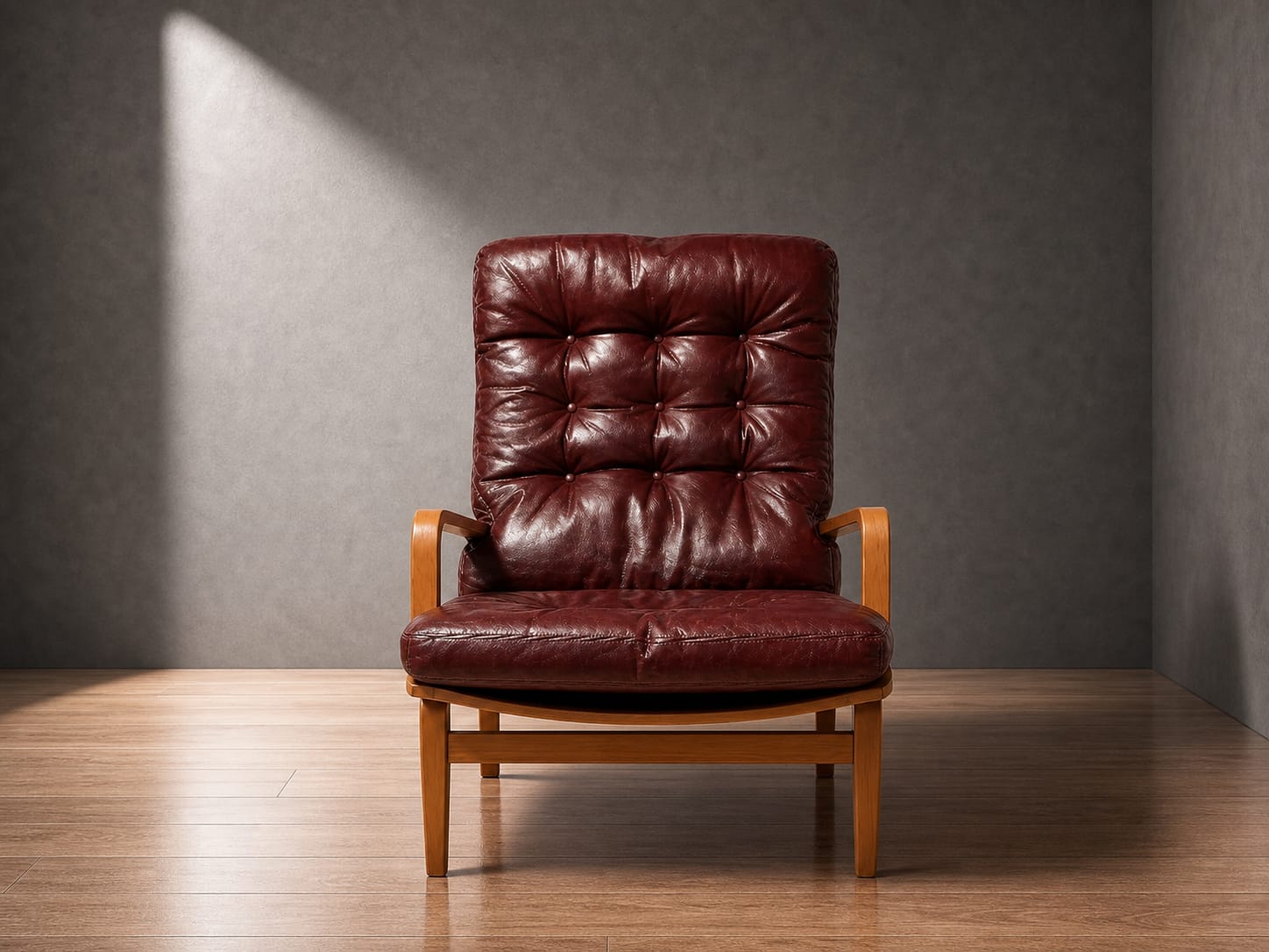 Vintage Mcm Swedish “Ingrid Høj” Armchair By Bruno Mathsson For Dux In Burgundy Leather