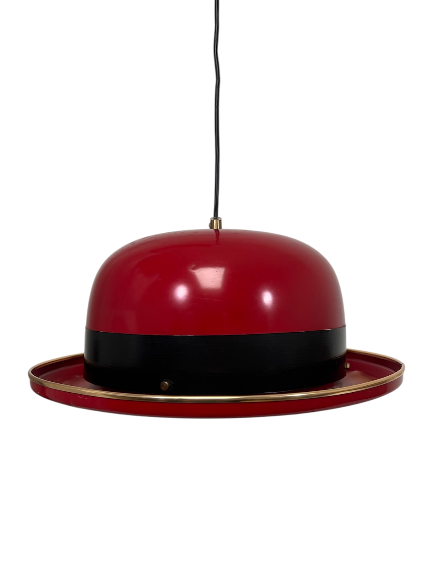 Hans Agne Jakobsson “Hat” / “Bowler Hat” Metal Ceiling Lamp, Markaryd, 1960s/70s