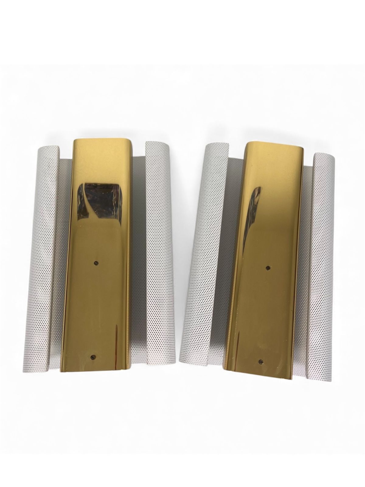 Pair Of Hans‑Agne Jakobsson “Rasputin” Perforated Metal Wall Lamps, Sweden